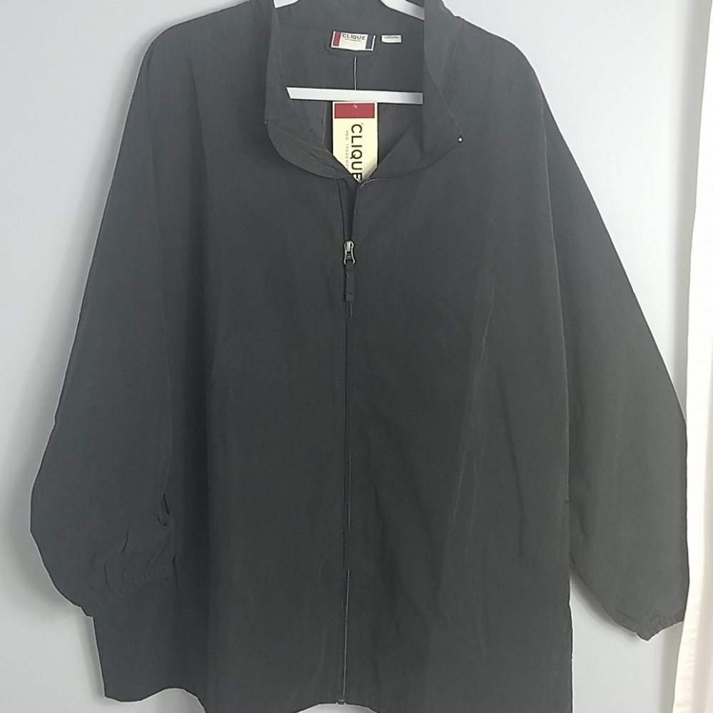 Mens 4XL Clique Black Micro Suede Zip Front Lined Jacket